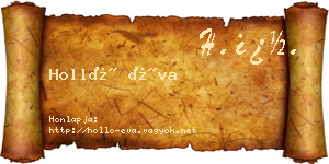 Holló Éva névjegykártya